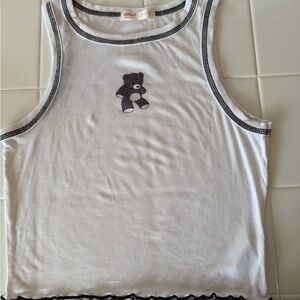 ROMWE White Tank Top with Black Trim